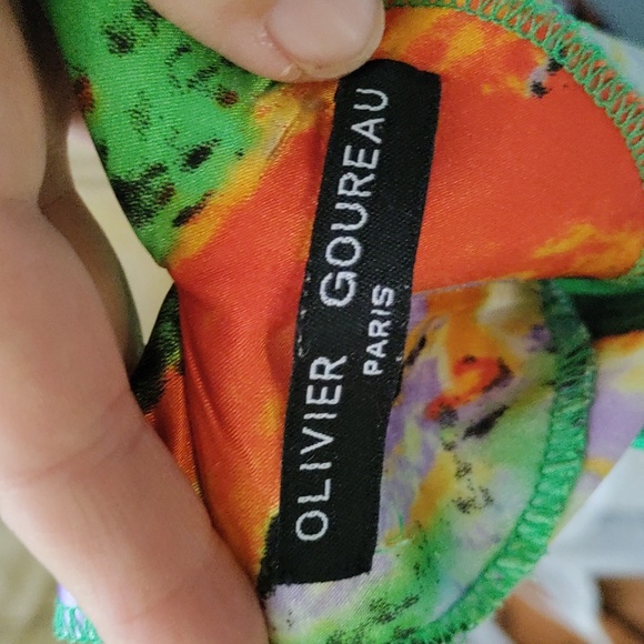 Multi colored floral a-line dress with tie - Picture 6 of 6